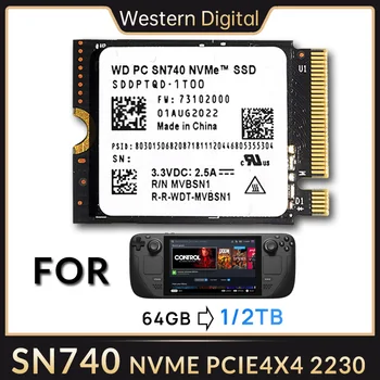 Western Digital WD SN740 2TB 1 tb-os M. 2 2230 NVMe PCIe Gen 4.0x4 SSD Meghajtók Gőz Fedélzeten, Laptop, Tablet Rog Ally Mini PC Számítógép