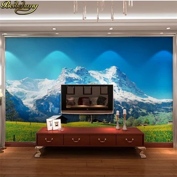 beibehang Egyéni 3d freskó tapéta tekercs tapéta hálószoba TV hátteret, Svájci Alpokban táj, 3d-s fotó tapéta a nappaliban