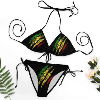 Harcos Oroszlán Júda Királya Rasta Reggae Jamaicából Bikini Újdonság Egzotikus Női Bikini Vicces Újdonság Nyaralás Kiváló Minőségű Fürdőruhát