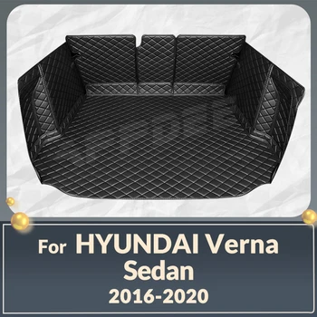 Auto Teljes Lefedettség Csomagtartóban Szőnyeg Hyundai Verna Sedan 2016-2020 19 18 17 Autó Csomagtartó Fedél Pad Belső Védő Kiegészítők
