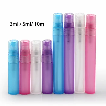 3 ml 5 ml 10 ml-es Műanyag Kozmetikai Spray Palackot Üres Újratölthető Nők a Smink, Parfüm Permetező Cső Kék Rózsaszín Frost Ingyenes Szállítás